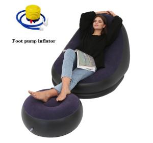 Inflatable sofa with foot rest