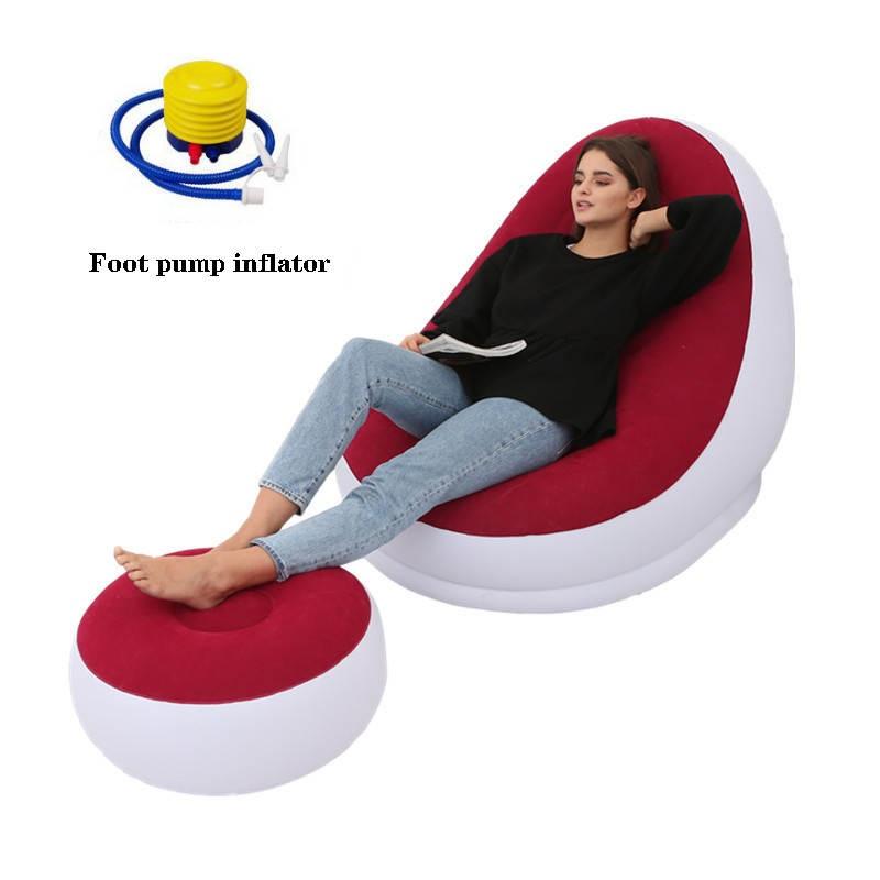 Inflatable sofa with foot rest